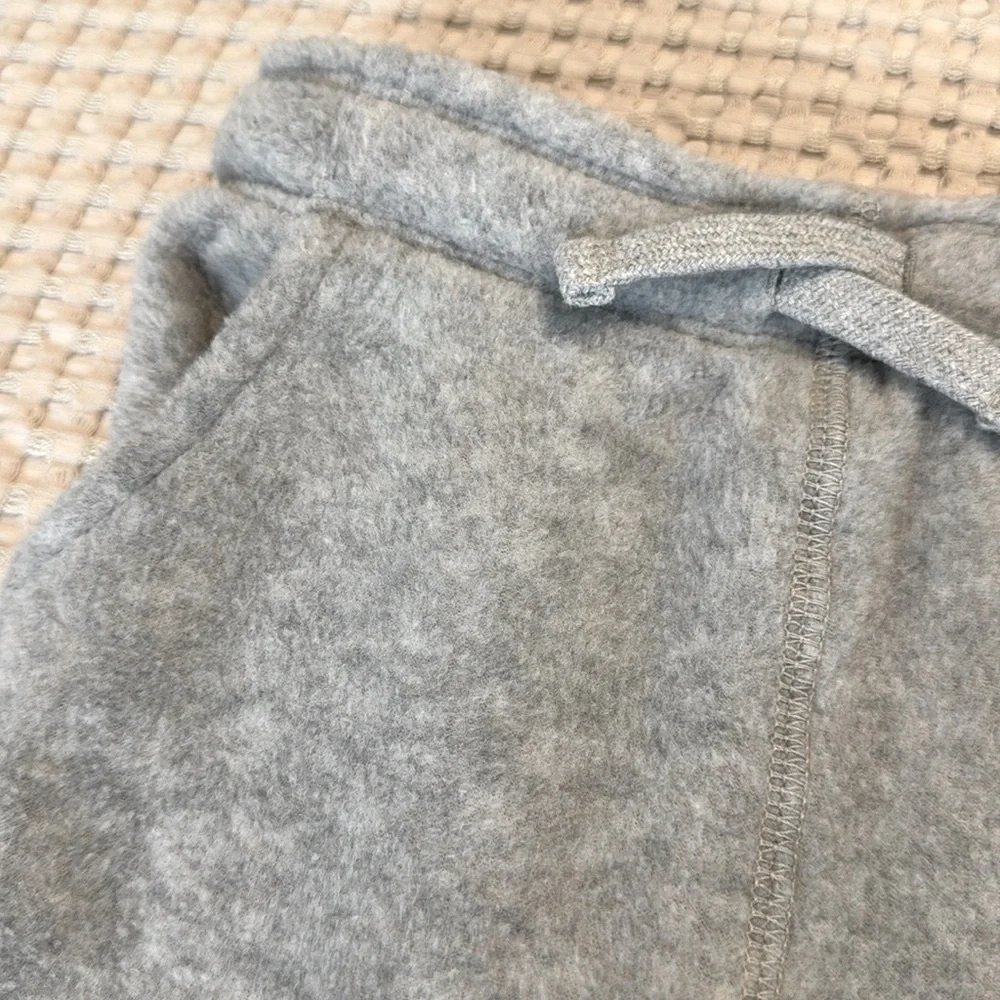 Carter’s Fleece Pull On Pants Light Gray Drawstring Waistband Toddler Bottoms